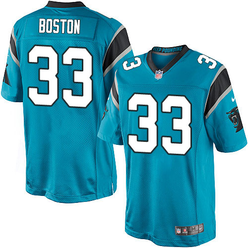 Youth Elite Tre Boston Nike Jersey Blue Alternate - #33 NFL Carolina Panthers